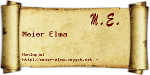 Meier Elma névjegykártya